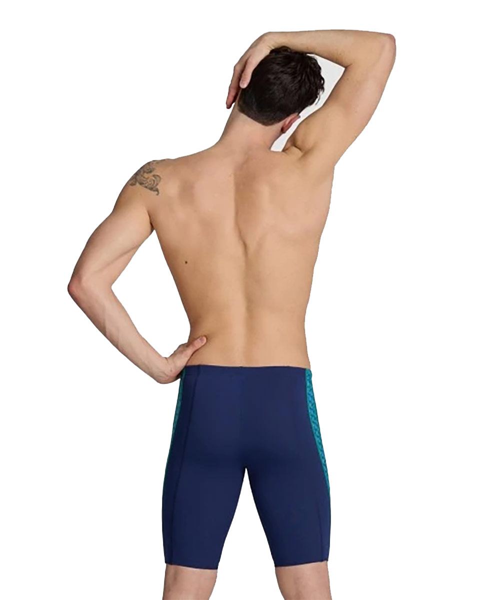 Homme portant le jammer de natation Arena Starfish - Navy/Turquiose Multi - Vue de face