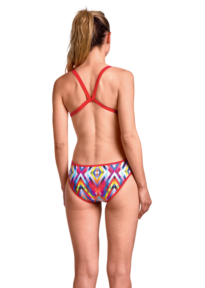 Aquafeel Girls Rainbow Diamonds V-Back Swimsuit
