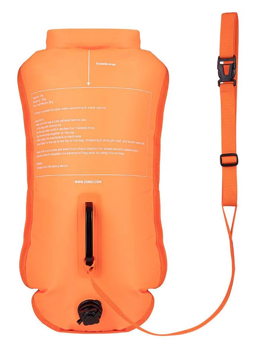 Zone3 Recycled 28L Safety Buoy / Dry Bag - Hi-Viz Orange