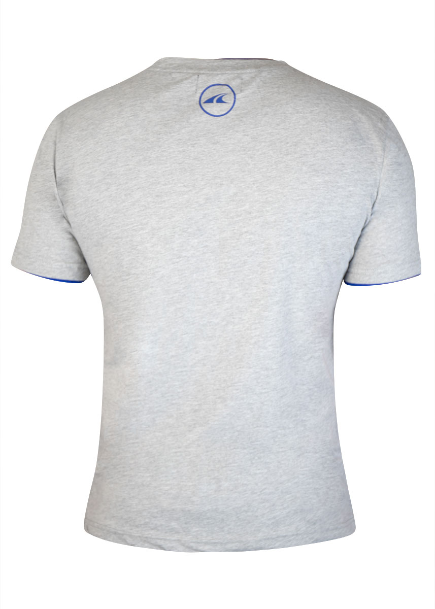 Akron T-shirt en coton New Orleans - Gris / Bleu roi -Front view