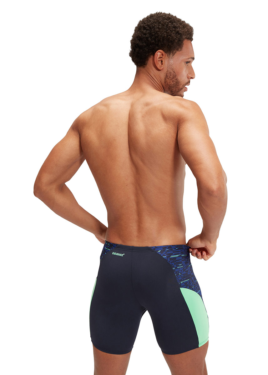 Speedo END+ MAX Splice Mid Jammer - Navy / Green