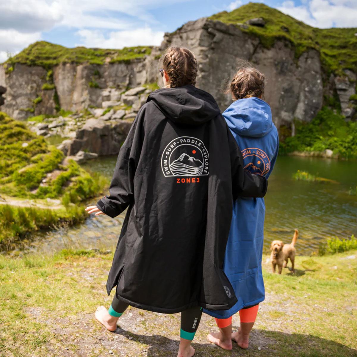 Zone3 Active Flex Recycled Parka Robe - Black / Grey / Orange