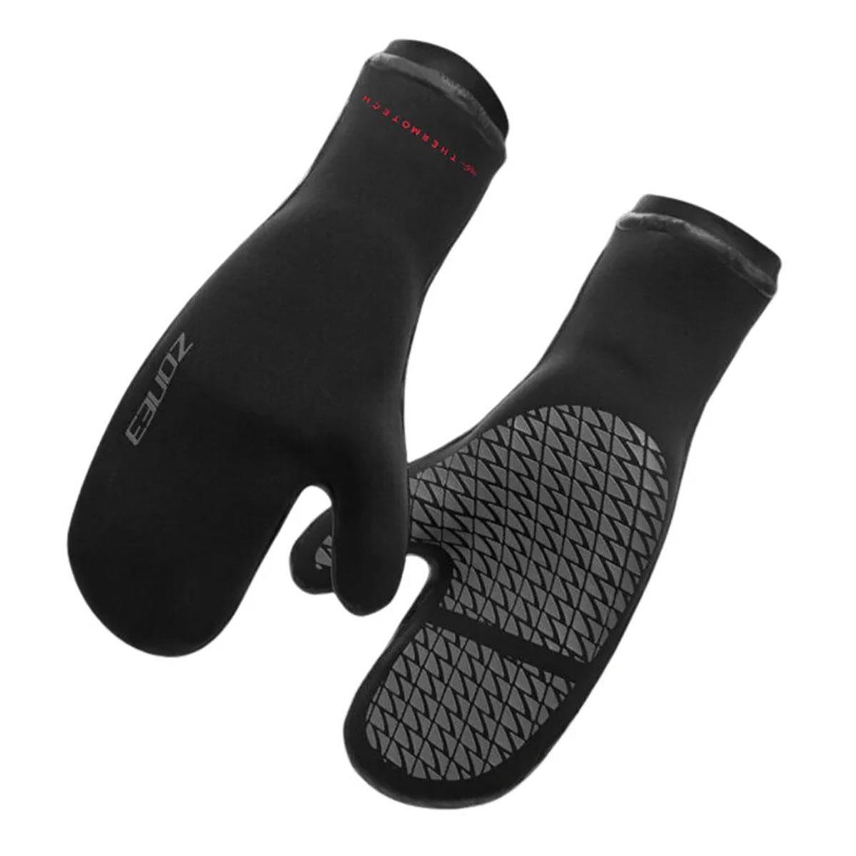 Zone3 Thermo-Tech Swim Mitts - Black / Silver / Red