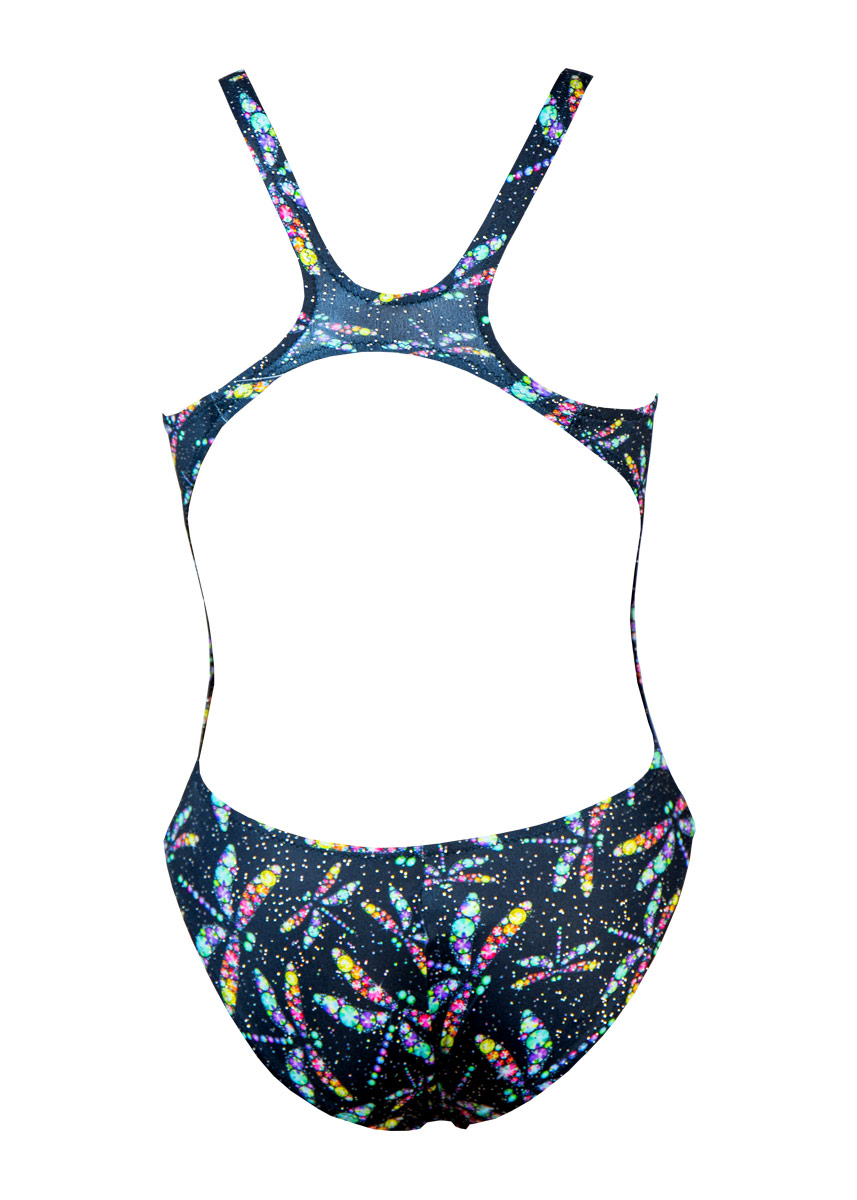 Aquarapid Girl's Dragonfly One Piece Swimsuit - Black/Multi