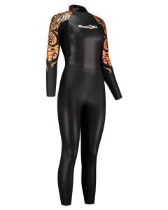 Dare2Tri Combinaison de natation pour femmes To Swim - Noir / Orange