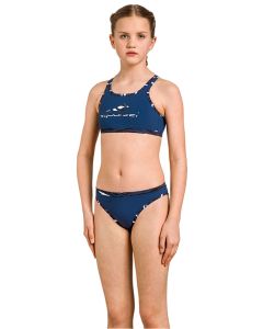 Aquafeel Girl's Night Waves Mini peldkostīms ar šķērsvirziena muguras daļu - Zils 