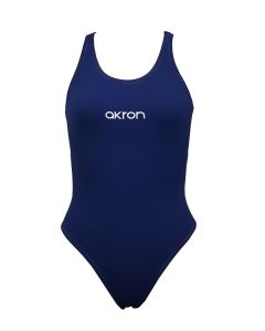 Akron Girls Babbitt Evo Swimsuit - Navy Blue/Deejay Pink