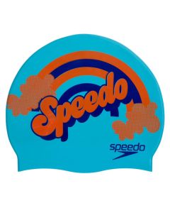 Speedo Bonnet de bain Slogan Junior - Aqua Splash / Navy / Pure Orange