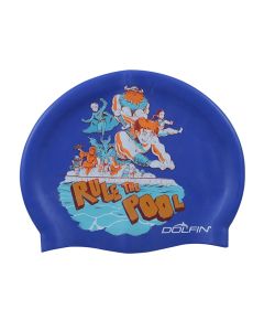 Dolfin Silicone Printed Caps Rule the Pool - Royal Blue