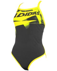 Adidas Girls INF+ SL Swimsuit - Black / Bright Yellow 