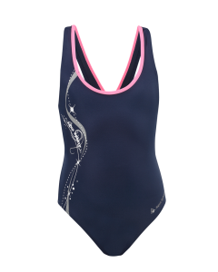 Aqua Sphere Bliss Girls Swimsuit Front - Navy / Grey