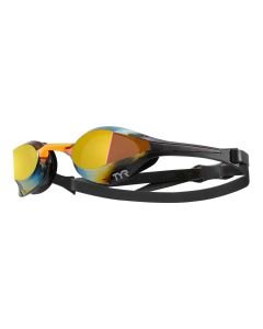 TYR Tracer X Elite Mirrored Goggles - Gold / Black / Orange
