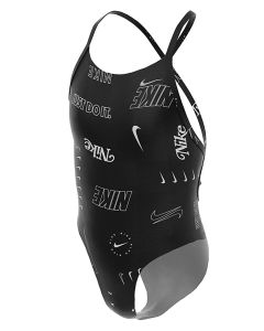 
	
Nike Maillot de bain une pièce Hydrastrong Multi Print Lace Up Back pour filles - Noir