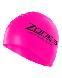 Zone3 Bonnet de bain en silicone - Hi Vis Pink