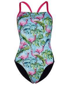 Phelps - Maillot de bain à nouer au dos, motif flamants roses