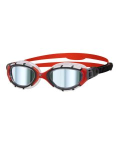 Óculos de proteção Zoggs Predator Flex Titanium - Transparente/Vermelho/Fumaça Espelhado
