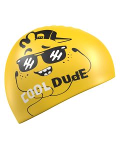 Mad Wave Junior Dude Silicone Swim Cap - Yellow