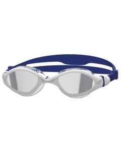 Zoggs Tiger LSR+ Titanium Goggles - White/ Blue/ Smoke Mirror