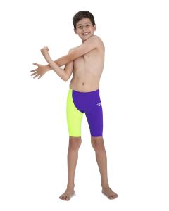 Speedo Boy's Fastskin Junior Endurance+ High Waisted Jammer - Violet / Fluo Yellow