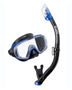 TUSA Visio Tri-Ex Combo Snorkelling Set - Black/ Metallic Blue