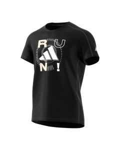 Adidas Men's Run Logo T-Shirt - Black