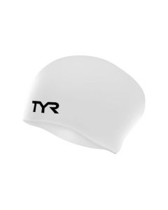TYR Bonnet en silicone sans plis pour cheveux longs - blanc