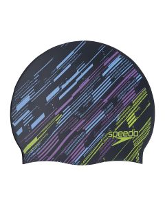 Speedo Reversible Moulded Silicone Cap - Black / Blue / Yellow