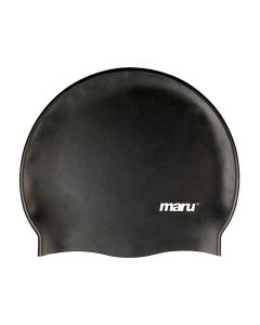 Maru Long Hair Silicone Swim Cap - Black