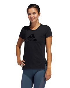 Adidas Womens Glam On Badge Of Sport Logo T-shirt - Black / Black