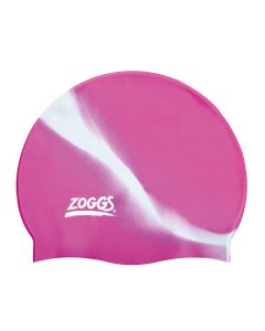 Zoggs Multicoloured Silicone Swim Cap - Pink / Silver