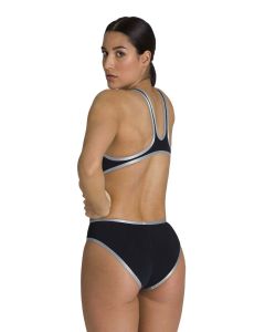 Arena Women's One Biglogo Swimsuit - Black/Silver 