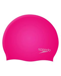 Speedo Plain Moulded Silicone Junior Cap - Cherry Pink/Blush
