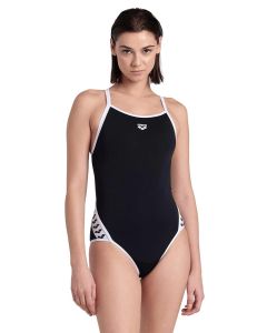 Arena Icons Solid Super Fly Back Swimsuit - Black / White Arena Icons Solid Super Fly Back Swimsuit - Black / White