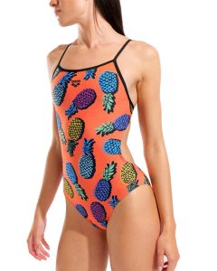 Arena Pineapples Tie Back Swimsuit - Orange / Multi / Black