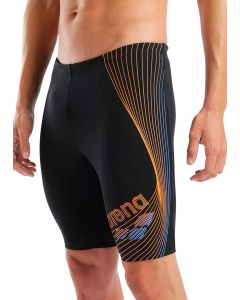 Arena Men's Design Swim Jammer - Black / Orange / Turquoise Arena Men's Design Swim Jammer - Black / Orange / Turquoise