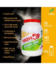 HIGH5 Recovery Drink Tub 1.6kg - Banana & Vanilla