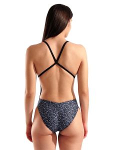 Arena Pebbles X Criss Cross Swimsuit - Multi Black / Black