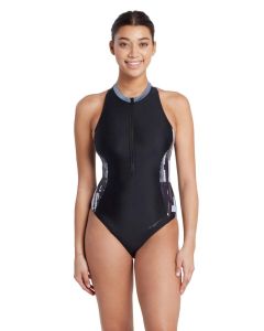 Zoggs Shimmer Zip Swimsuit - Front view Zoggs Shimmer Zip Swimsuit - Front view