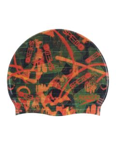 Speedo Digital Printed Cap - Olive Green/ Salso Orange
