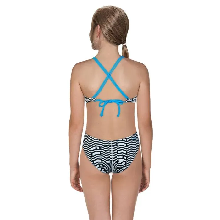 Adidas Girl's Tokyo Watch My Back Swimsuit Shock Cyan