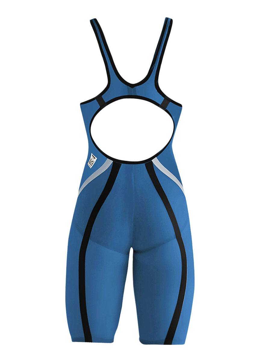 AquaRapid AQRace Sieviešu Kronos kombinezons ar atvērtu muguras daļu - Petrol Blue