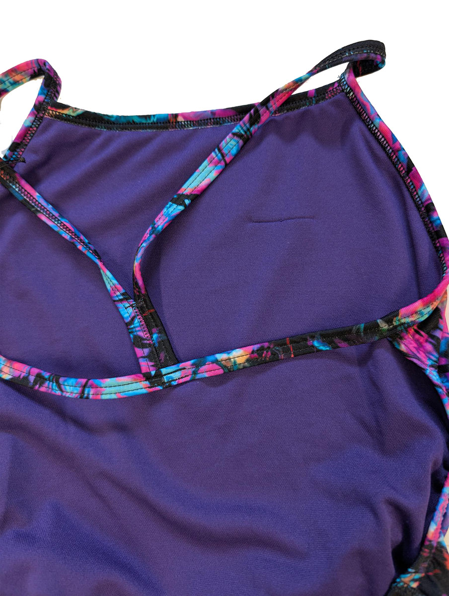 Speedo Printed V-Back 2.0 Swimsuit - Black / Purple