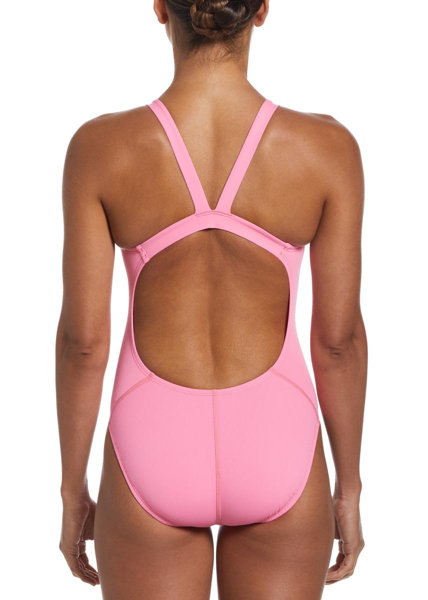 Nike Hydrastrong Solid Fastback One Piece Swimsuit - Pink