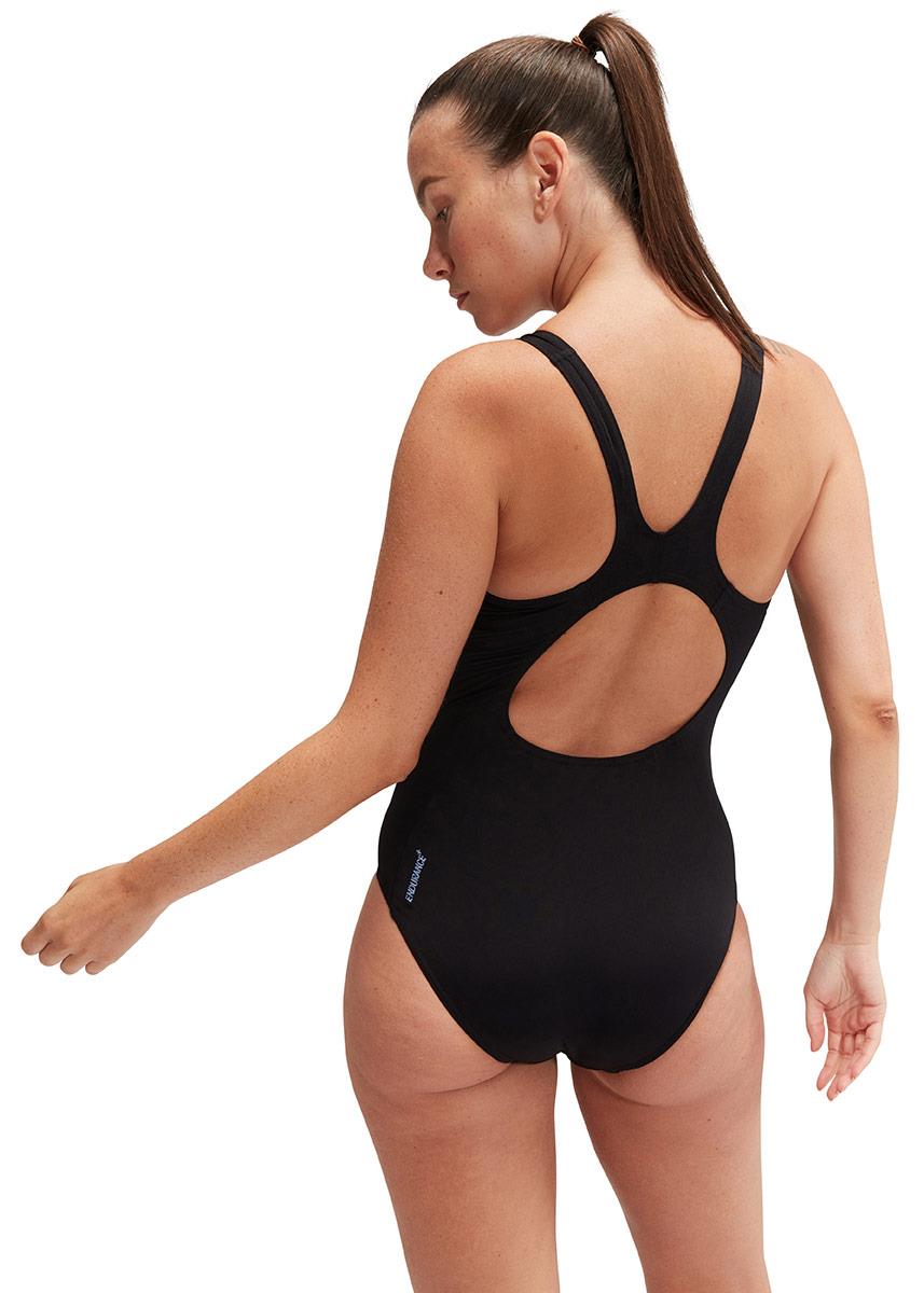 Speedo Placement Muscleback Swimsuit - Black / Blue