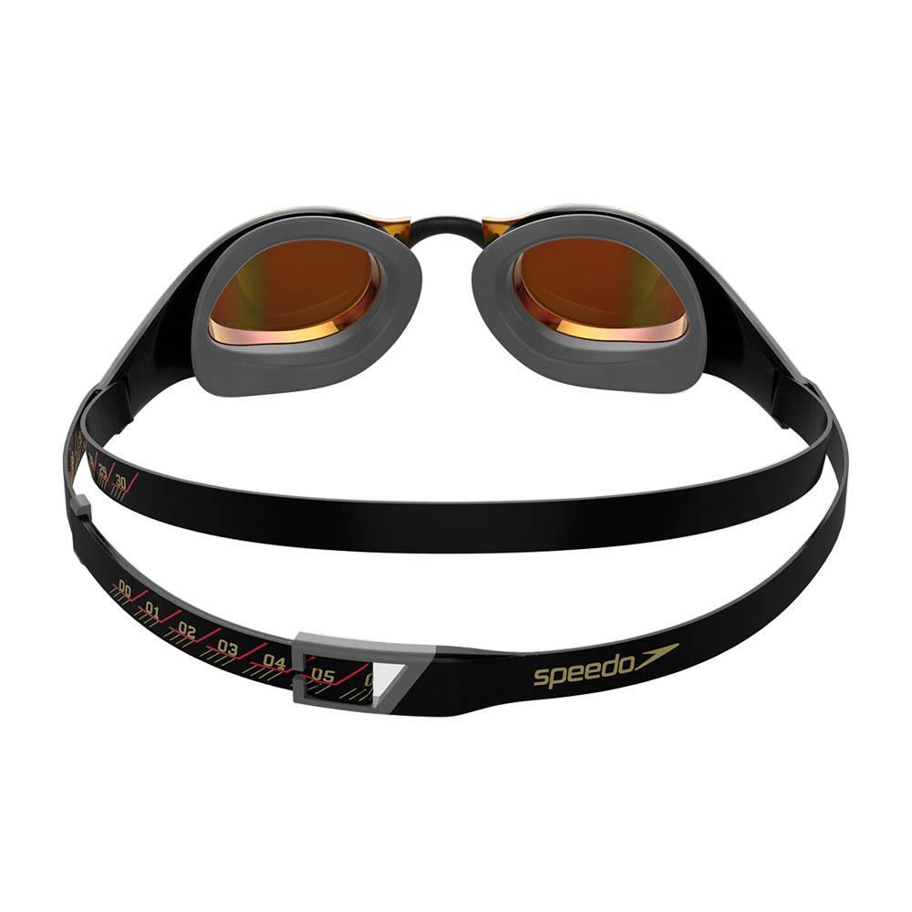 Speedo Fastskin Pure Focus Mirror Goggles - Black / Cool Grey / Fire Gold