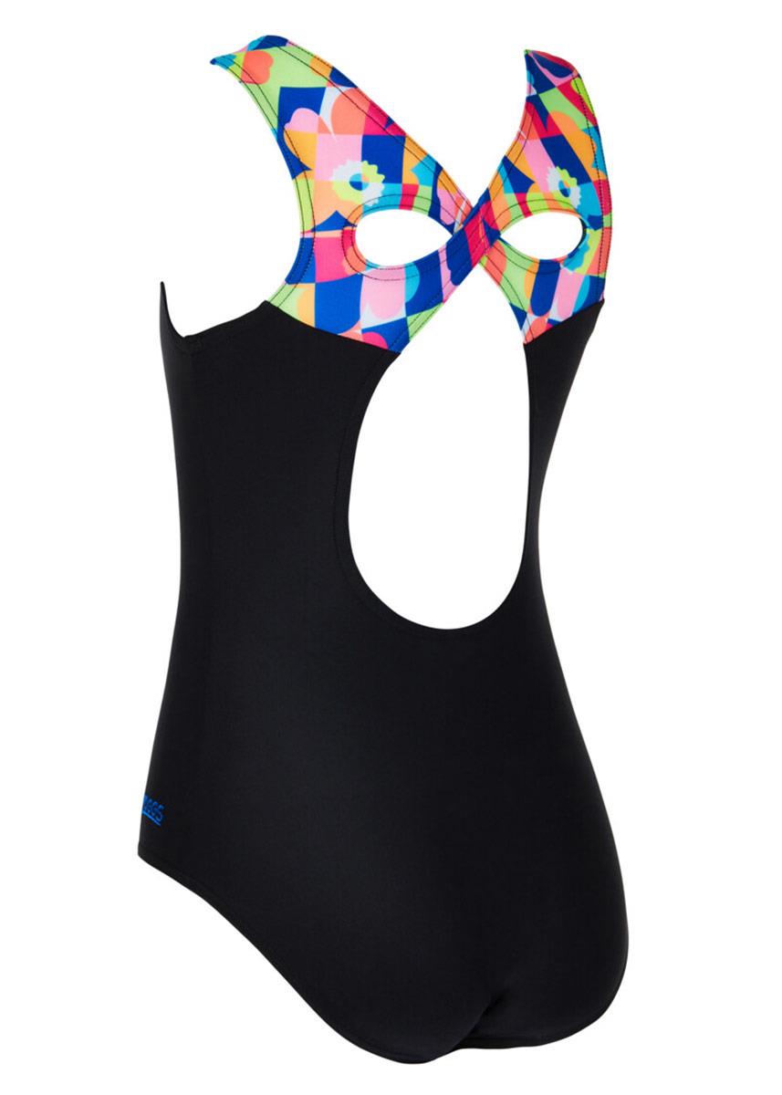 Zoggs Girls Flowerpatch Infinity Back Swimsuit- Front view