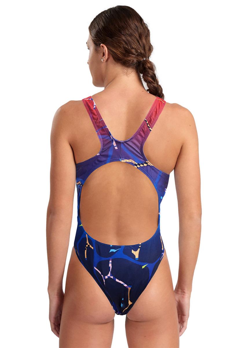 Arena Back to Pool Swim Tech One Piece Swimsut - Blue / Red