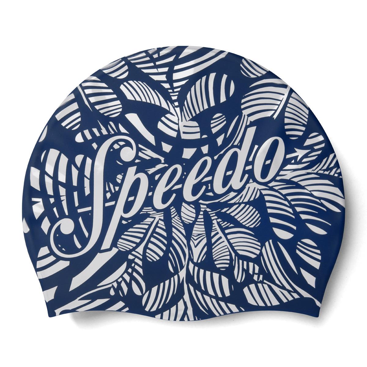 Speedo Junior Logo Placement Silicone Cap - Ammonite Blue/ White