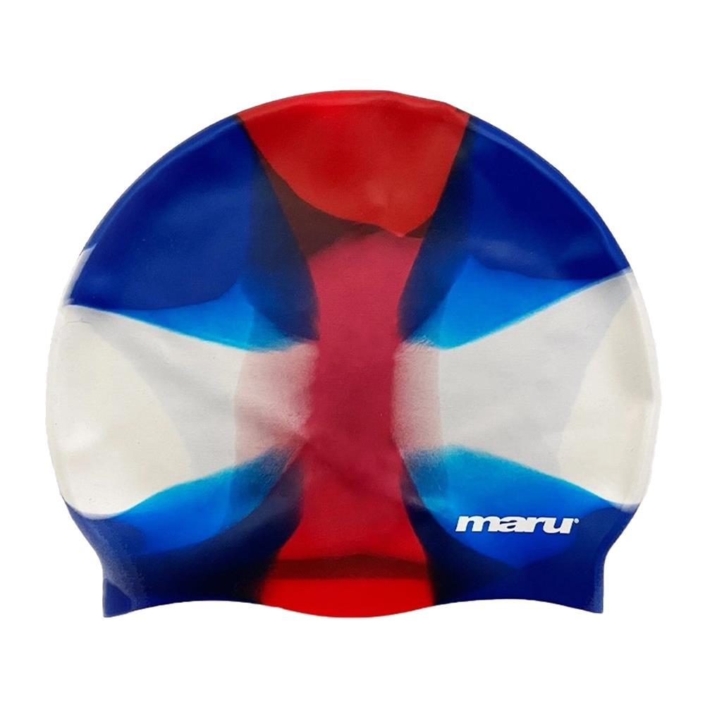 Maru Multi Silicone Swim Cap - Red / White / Blue