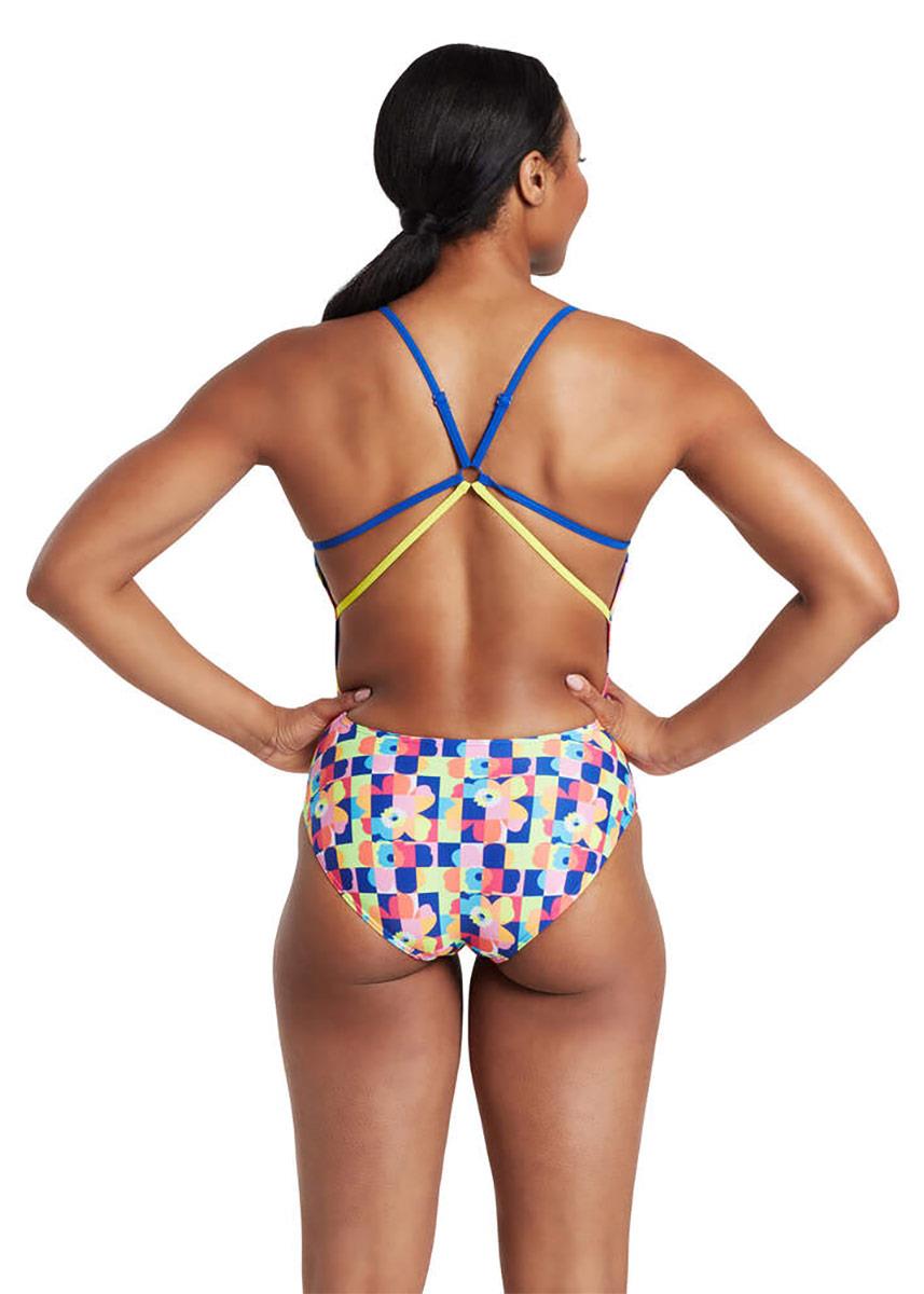 Zoggs Flowerpatch Starback Swimsuit - Front view